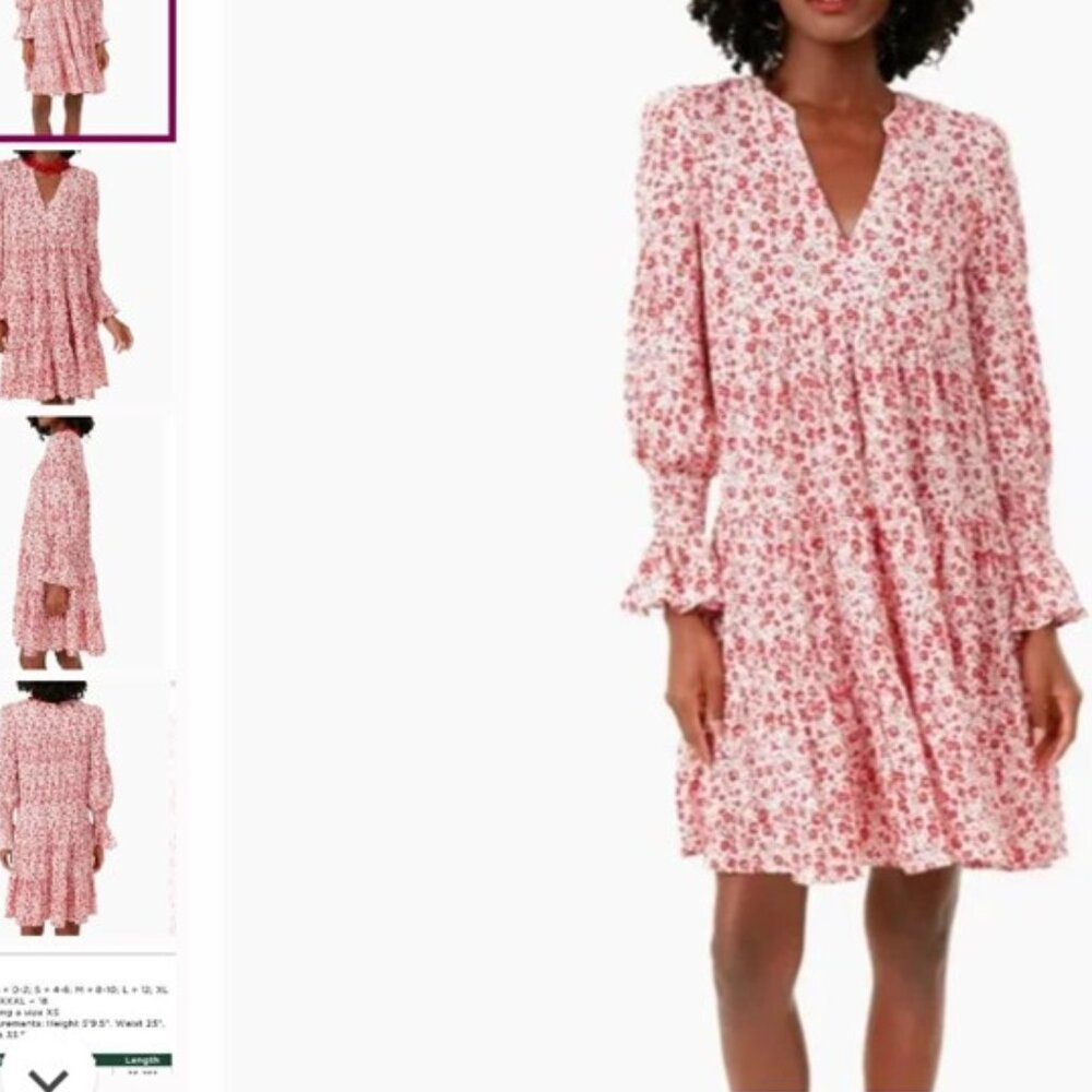 Scarlet Ditsy Floral Kenzo Dress POMANDER PLACE Medium